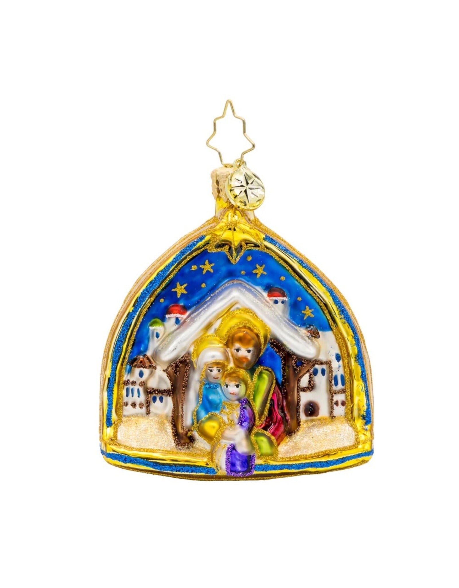 Christopher Radko Two Scenes of the Savior Three Kings Gem Christmas Ornament