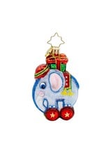 Christopher Radko Tiny Trunk Traveler Gem Elephant Christmas Ornament