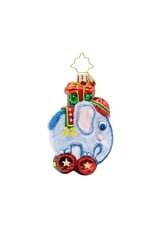 Christopher Radko Tiny Trunk Traveler Gem Elephant Christmas Ornament