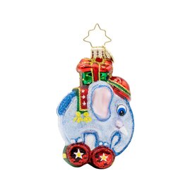 Christopher Radko Tiny Trunk Traveler Gem Elephant Christmas Ornament