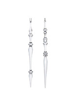 Kurt Adler Clear Acrylic Dimensional Icicle Ornaments 2 Asstd 12”