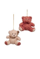 Kurt Adler Plush Teddy Bear Ornaments 4 Inch 2 Assorted