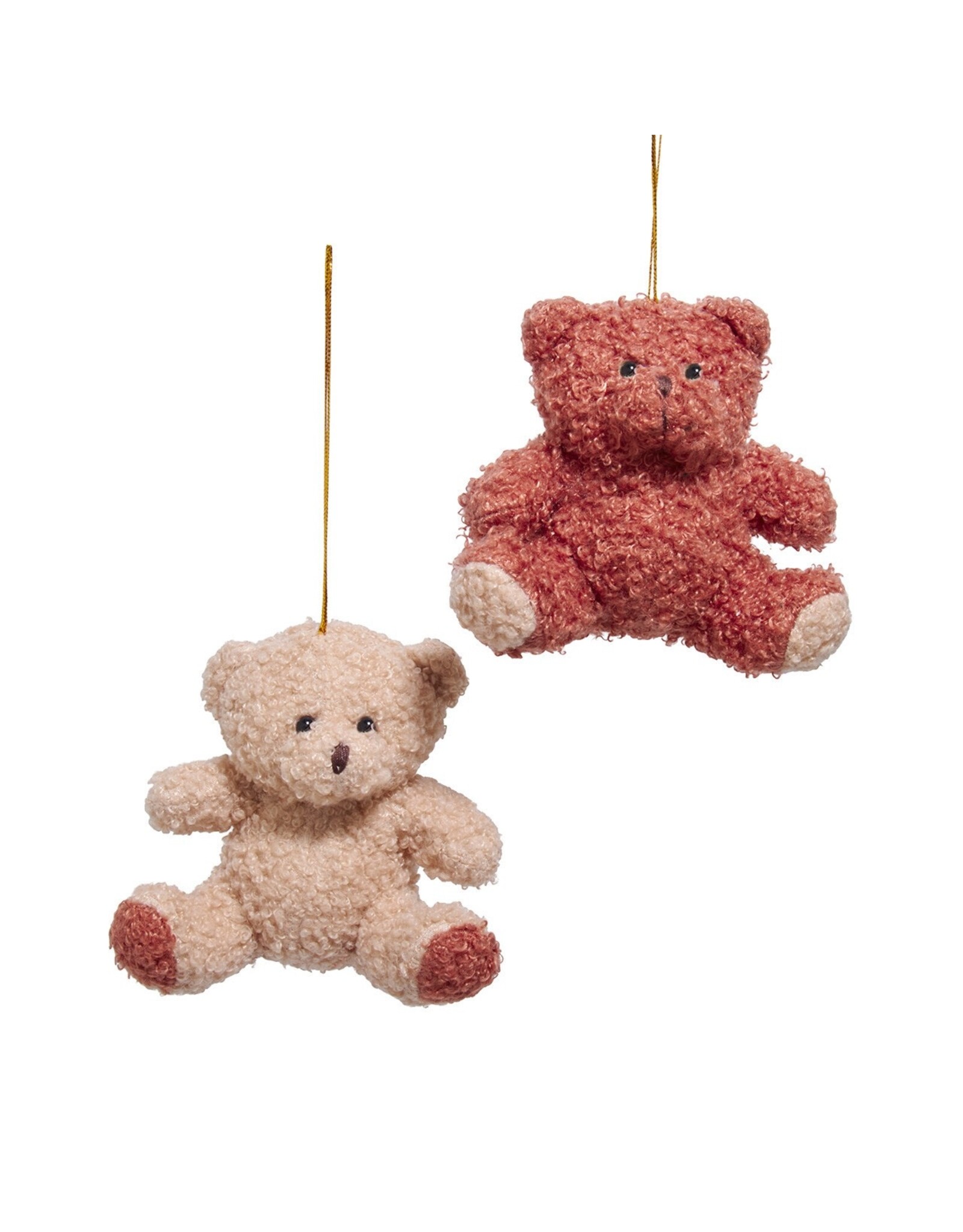 Kurt Adler Plush Teddy Bear Ornaments 4 Inch 2 Assorted
