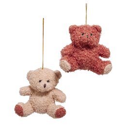 Kurt Adler Plush Teddy Bear Ornaments 4 Inch 2 Assorted