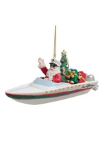 Kurt Adler Coastal Santa In Speed Boat Ornament Old Guys Rule