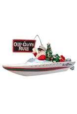 Kurt Adler Coastal Santa In Speed Boat Ornament Old Guys Rule