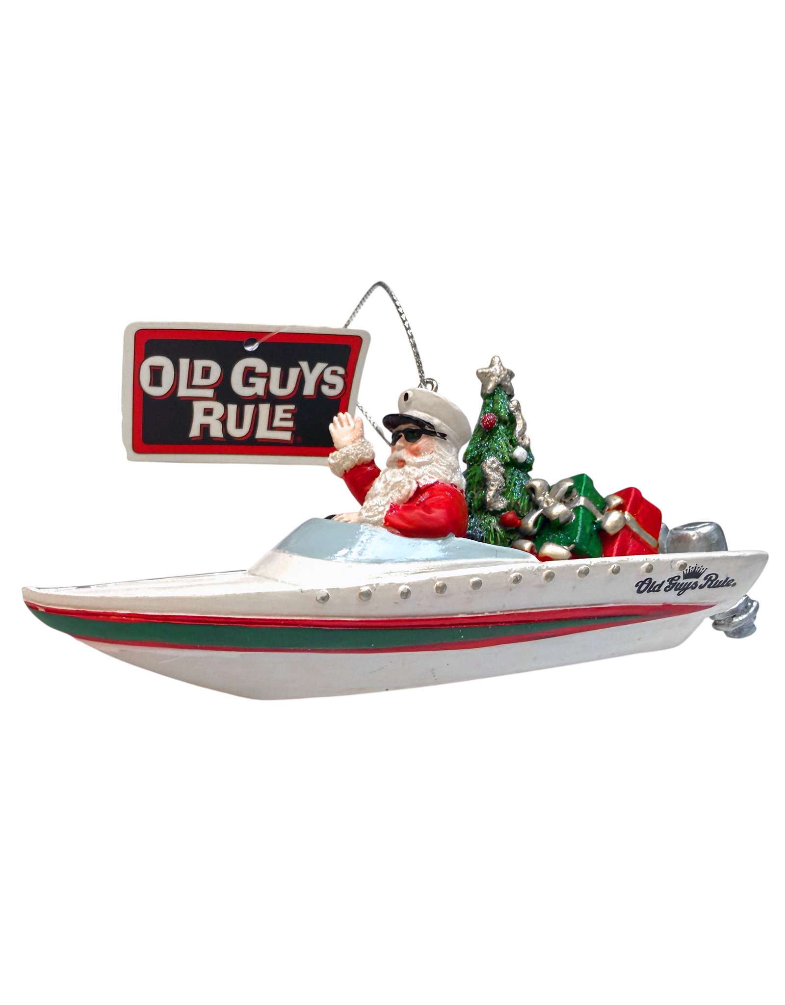Kurt Adler Coastal Santa In Speed Boat Ornament Old Guys Rule