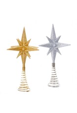 Kurt Adler Gold N Silver Polaris Star Treetops Un-Lit 8.5-in 2 Asst