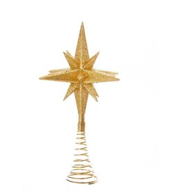 Kurt Adler Gold Star Treetop Un-Lit 8.5 Inch For Small 3-4ft Trees