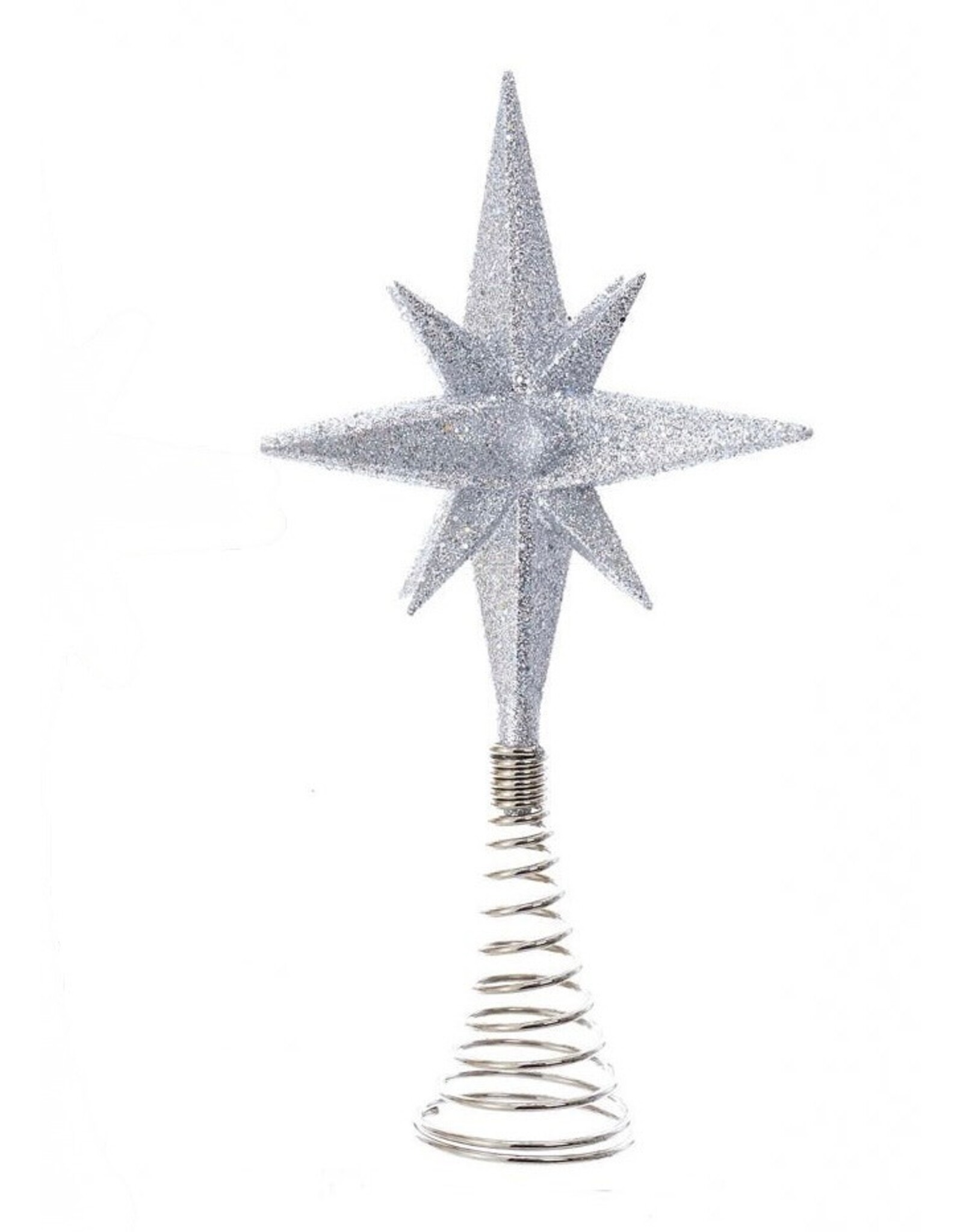 Kurt Adler Silver Star Treetop Un-Lit 8.5 Inch For Small 3-4ft Trees