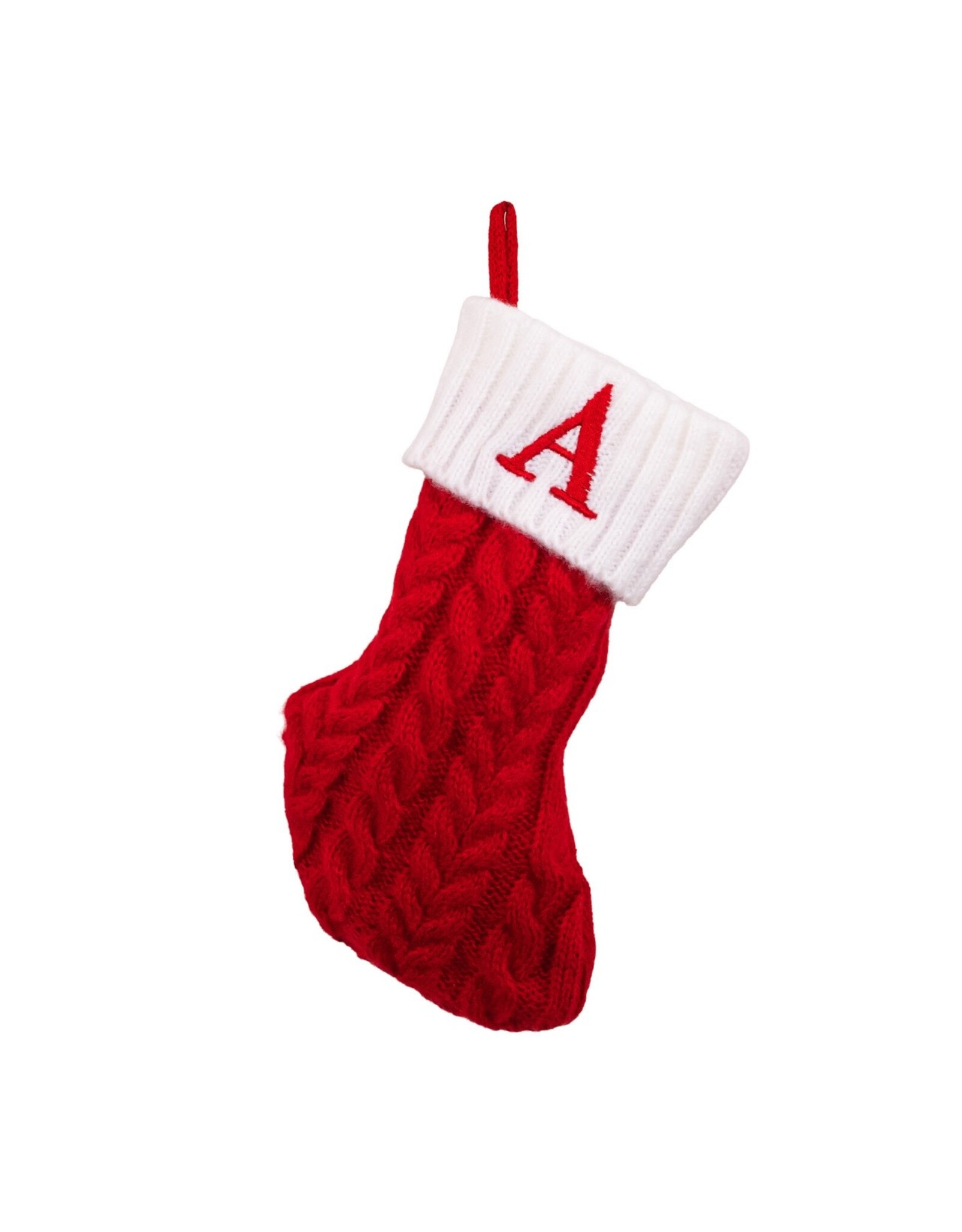 Kurt Adler Monogrammed Initial A Miniature Christmas Stocking 8.6”