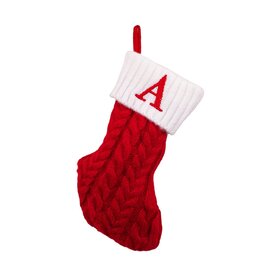 Kurt Adler Monogrammed Initial A Miniature Christmas Stocking 8.6”