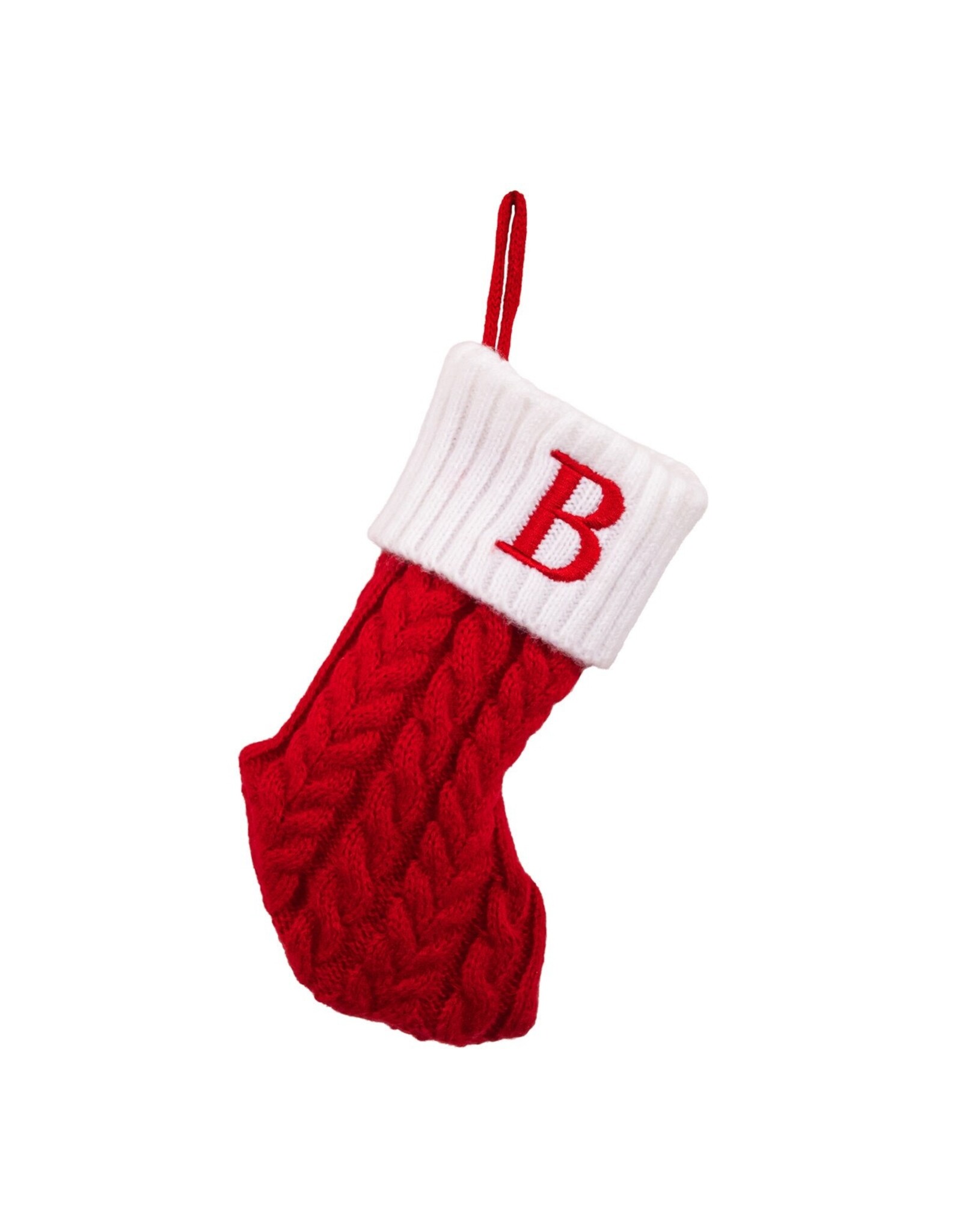 Kurt Adler Monogrammed Initial B Miniature Christmas Stocking 8.6”