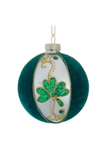 Kurt Adler Irish Shamrocks Glass Ball Ornaments 65mm Set of 4 Assorted