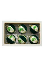 Kurt Adler Irish Shamrocks Glass Ball Ornaments 65mm Set of 4 Assorted