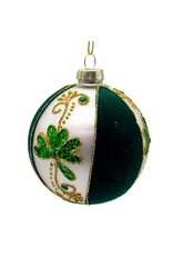Kurt Adler Irish Shamrocks Glass Ball Ornaments 65mm Set of 4 Assorted