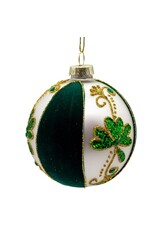 Kurt Adler Irish Shamrocks Glass Ball Ornaments 65mm Set of 4 Assorted