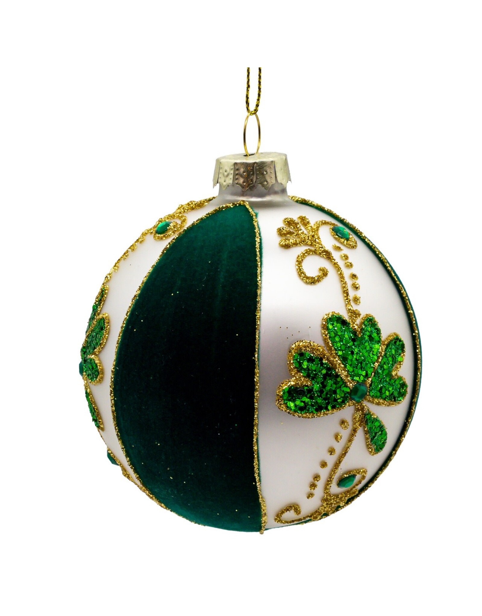 Kurt Adler Irish Shamrocks Glass Ball Ornaments 65mm Set of 4 Assorted