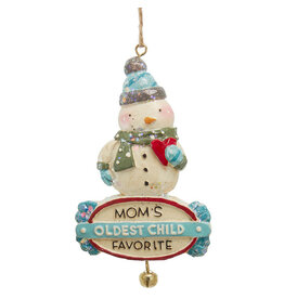 Kurt Adler Mom’s Favorite Child Snowman Ornament Oldest Child