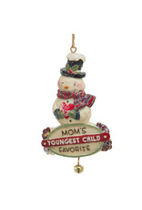 Kurt Adler Mom’s Favorite Child Snowman Ornament Youngest Child