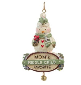 Kurt Adler Mom’s Favorite Child Snowman Ornament Middle Child