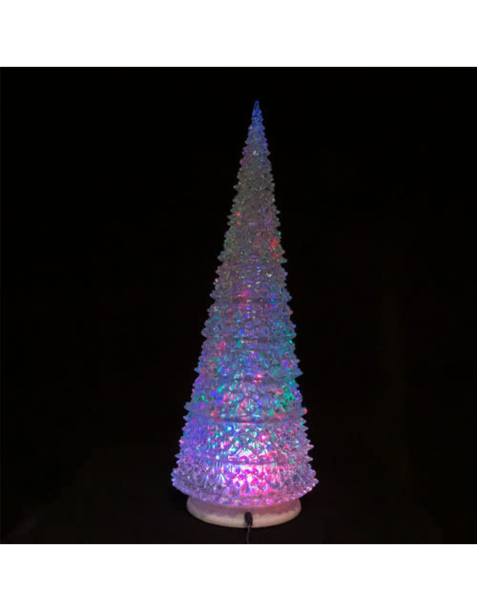 Kurt Adler Acrylic Christmas Tree 22” 3 Light Color LED Projector