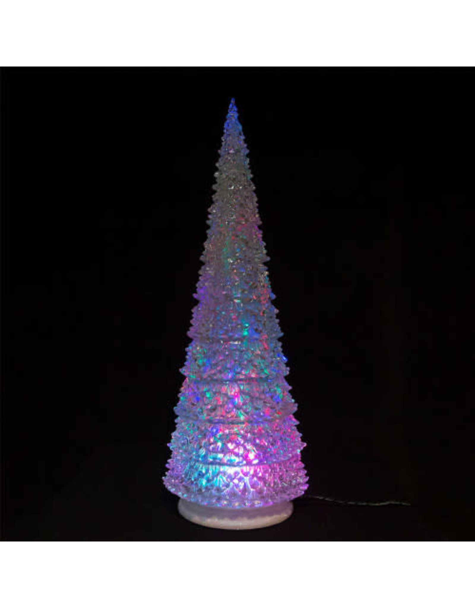 Kurt Adler Acrylic Christmas Tree 22” 3 Light Color LED Projector