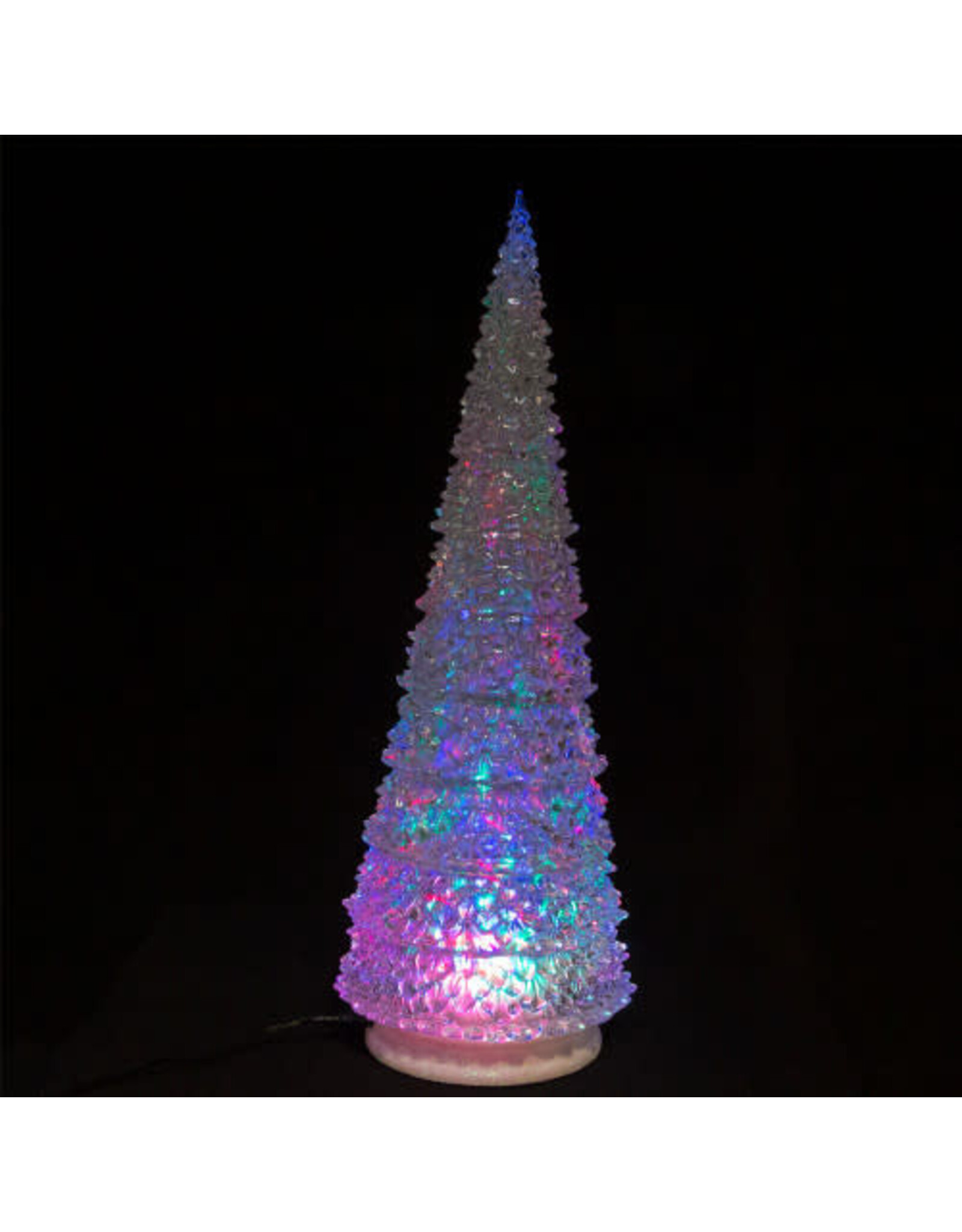Kurt Adler Acrylic Christmas Tree 22” 3 Light Color LED Projector