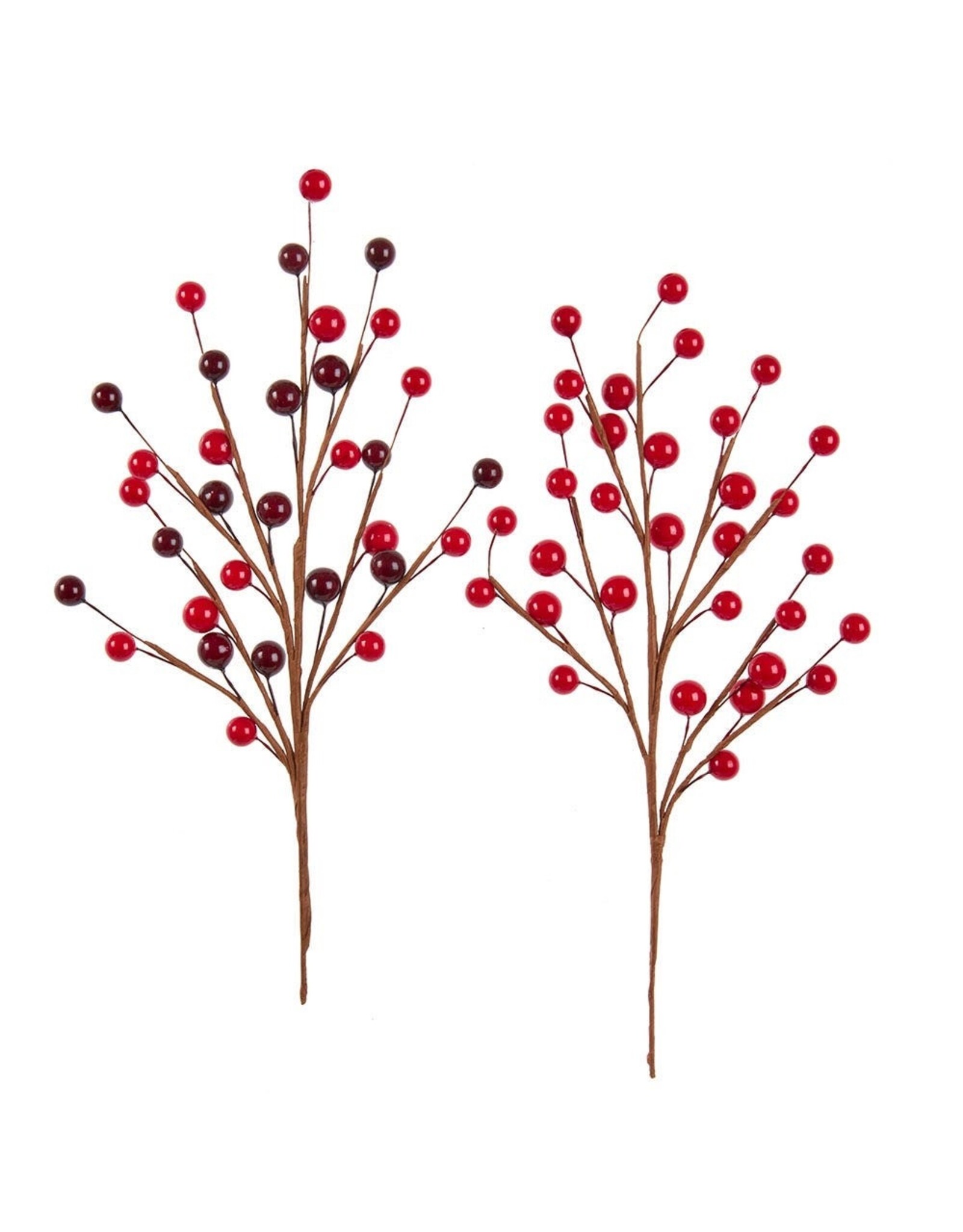 Kurt Adler Berry Picks 10" Red and Burgundy Berry Picks 2 Assorted
