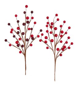 Kurt Adler Berry Picks 10" Red and Burgundy Berry Picks 2 Assorted