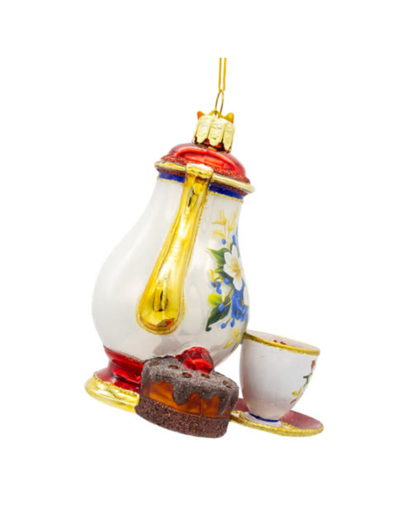 Kurt Adler Noble Gems Glass Tea Service Set Ornament 4 Inch