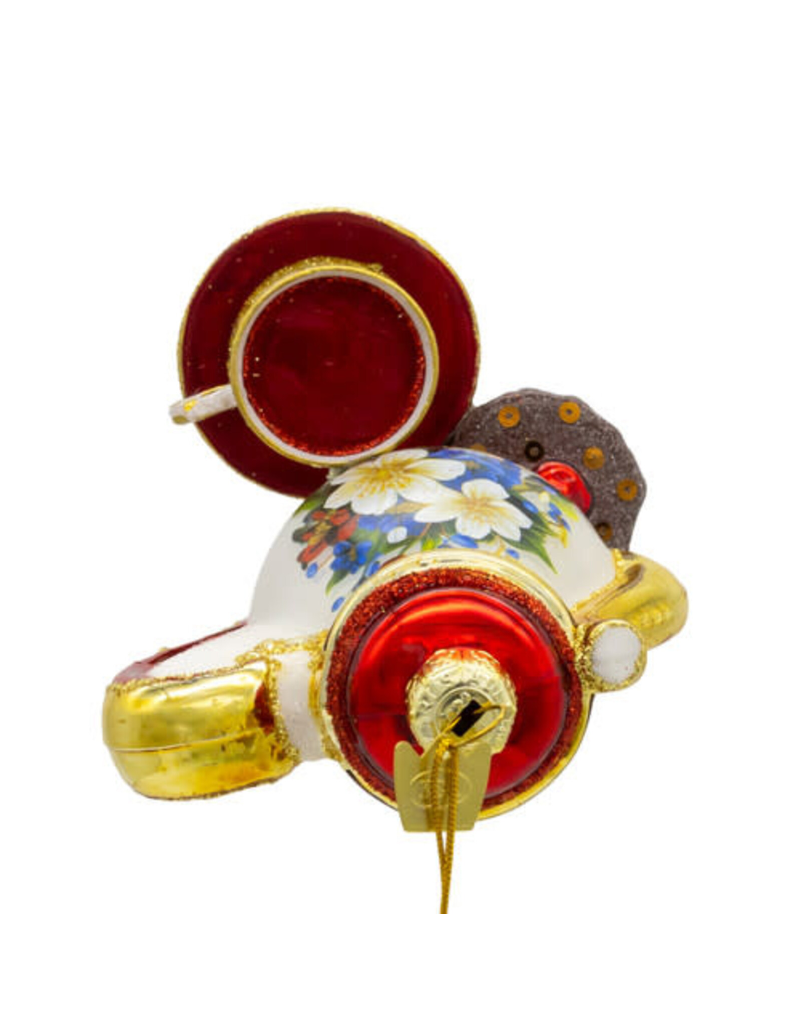 Kurt Adler Noble Gems Glass Tea Service Set Ornament 4 Inch