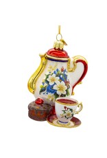Kurt Adler Noble Gems Glass Tea Service Set Ornament 4 Inch