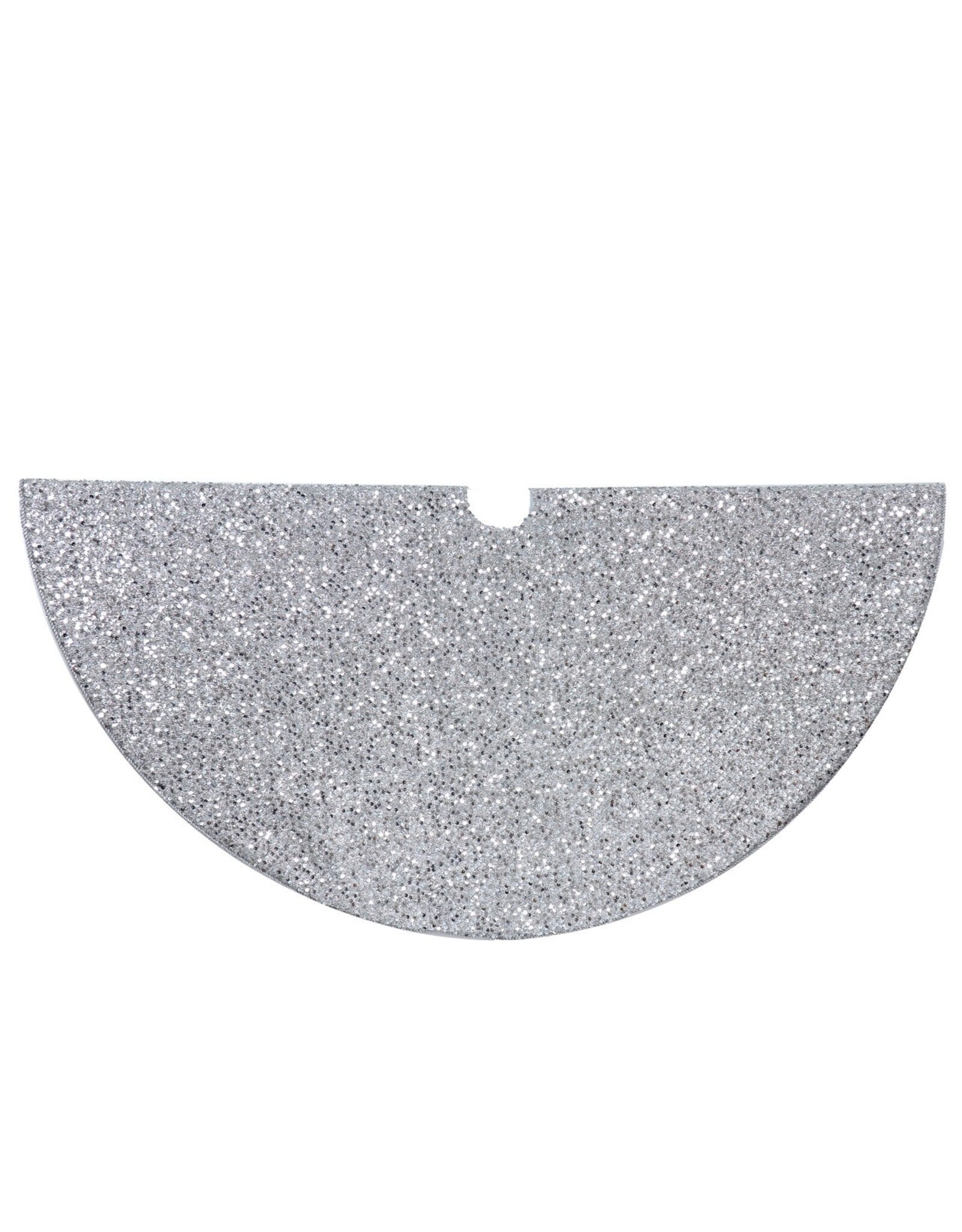 Kurt Adler Christmas Tree Skirts 48” Silver Sequined Tree Skirt