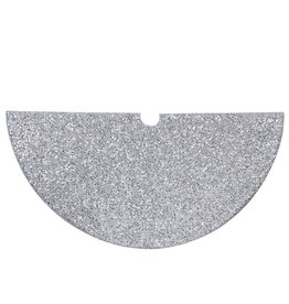 Kurt Adler Christmas Tree Skirts 48” Silver Sequined Tree Skirt