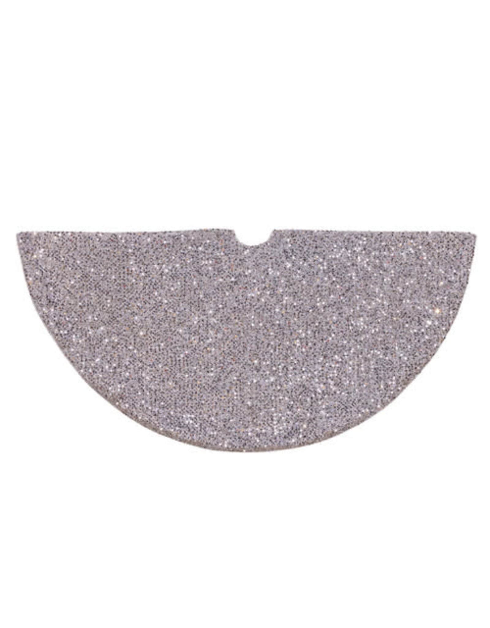 Kurt Adler Christmas Tree Skirts 48” Silver Sequined Tree Skirt