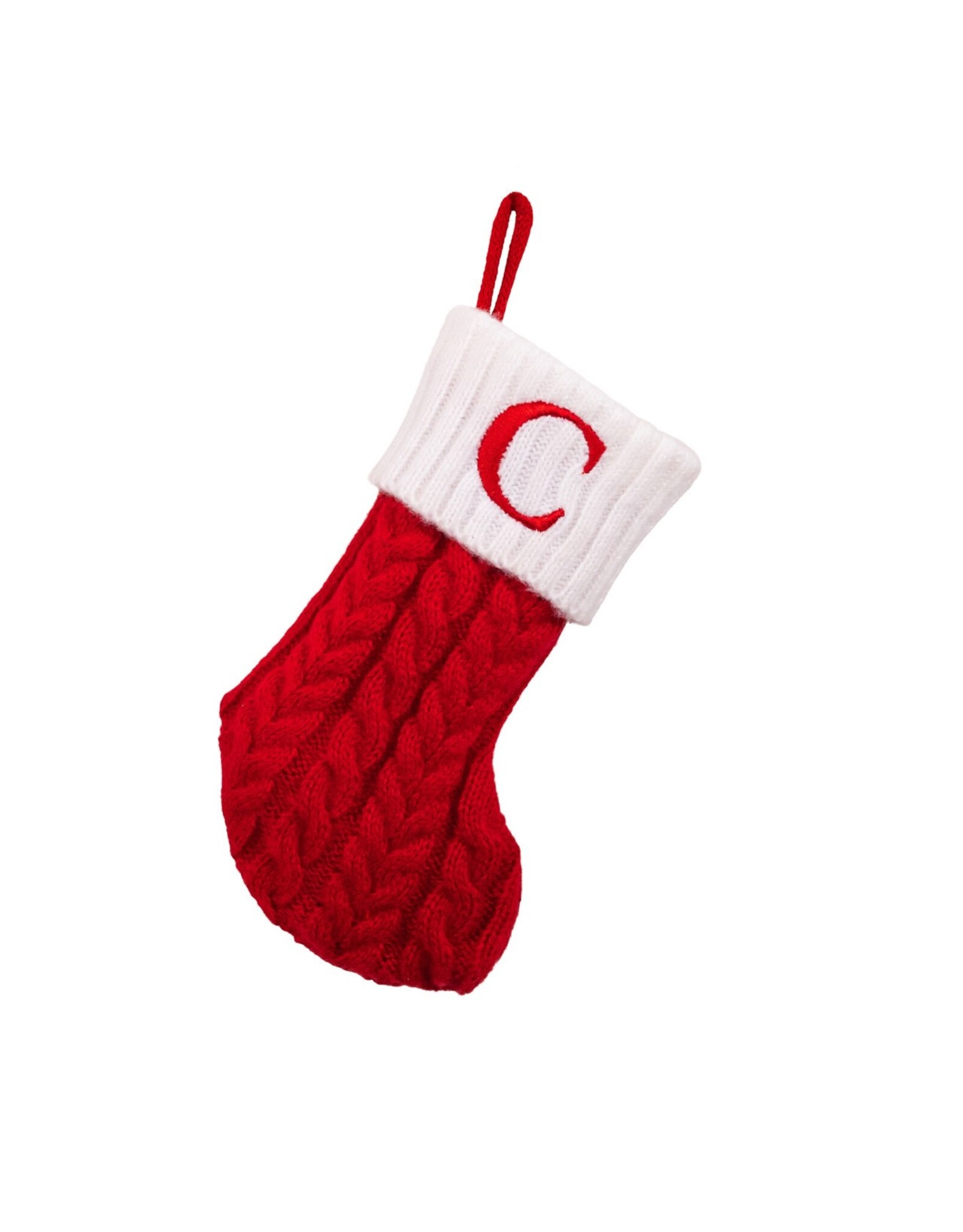 Kurt Adler Monogrammed Initial C Miniature Christmas Stocking 8.6”