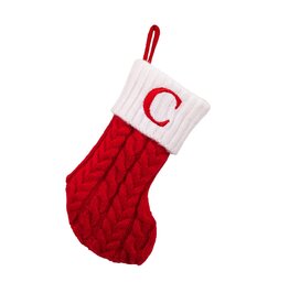 Kurt Adler Monogrammed Initial C Miniature Christmas Stocking 8.6”