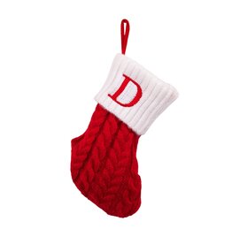 Kurt Adler Monogrammed Initial D Miniature Christmas Stocking 8.6”