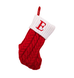 Kurt Adler Monogrammed Initial E Miniature Christmas Stocking 8.6”