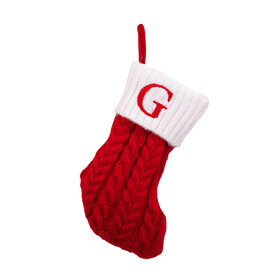 Kurt Adler Monogrammed Initial G Miniature Christmas Stocking 8.6”
