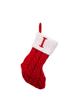 Kurt Adler Monogrammed Initial I Miniature Christmas Stocking 8.6”