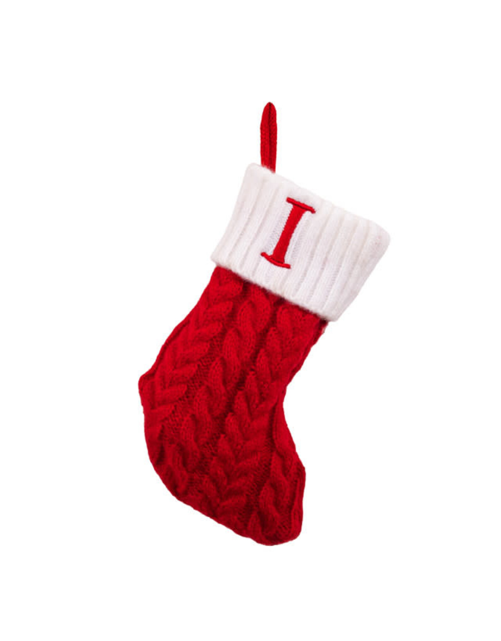 Kurt Adler Monogrammed Initial I Miniature Christmas Stocking 8.6”