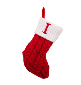 Kurt Adler Monogrammed Initial I Miniature Christmas Stocking 8.6”