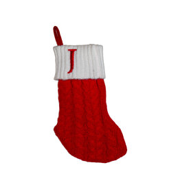 Kurt Adler Monogrammed Initial J Miniature Christmas Stocking 8.6”
