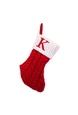 Kurt Adler Monogrammed Initial K  Miniature Christmas Stocking 8.6”