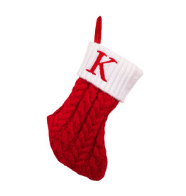 Kurt Adler Monogrammed Initial K  Miniature Christmas Stocking 8.6”