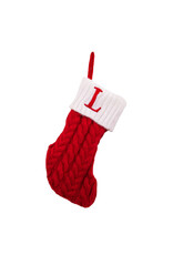 Kurt Adler Monogrammed Initial L Miniature Christmas Stocking 8.6”