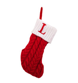 Kurt Adler Monogrammed Initial L Miniature Christmas Stocking 8.6”