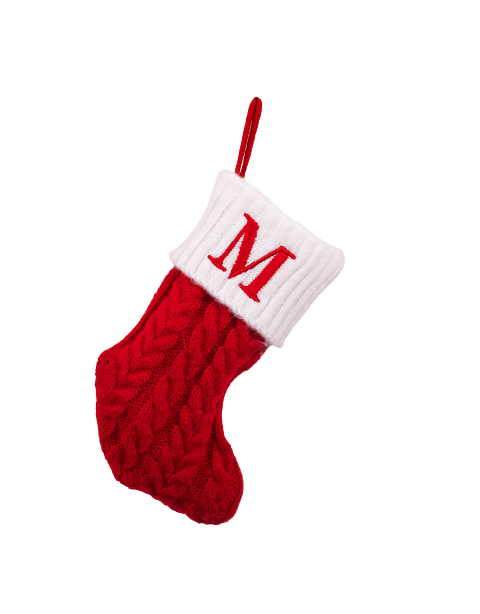 Kurt Adler Monogrammed Initial M Miniature Christmas Stocking 8.6”